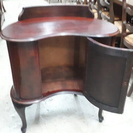 A Period Mahogany Kidney Shaped Multi Purpose Cabinet