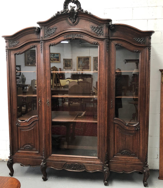 French 19th Century Louis XV Style Three Door Bookcase