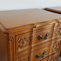 Pair Of French Provincial Oak Chest Bedsides