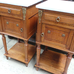 Pair of French Oak Bedside Cabinets-8