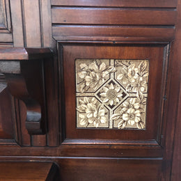 Late Victorian Hallstand with a mirror and drawer. In good original detailed condition.
