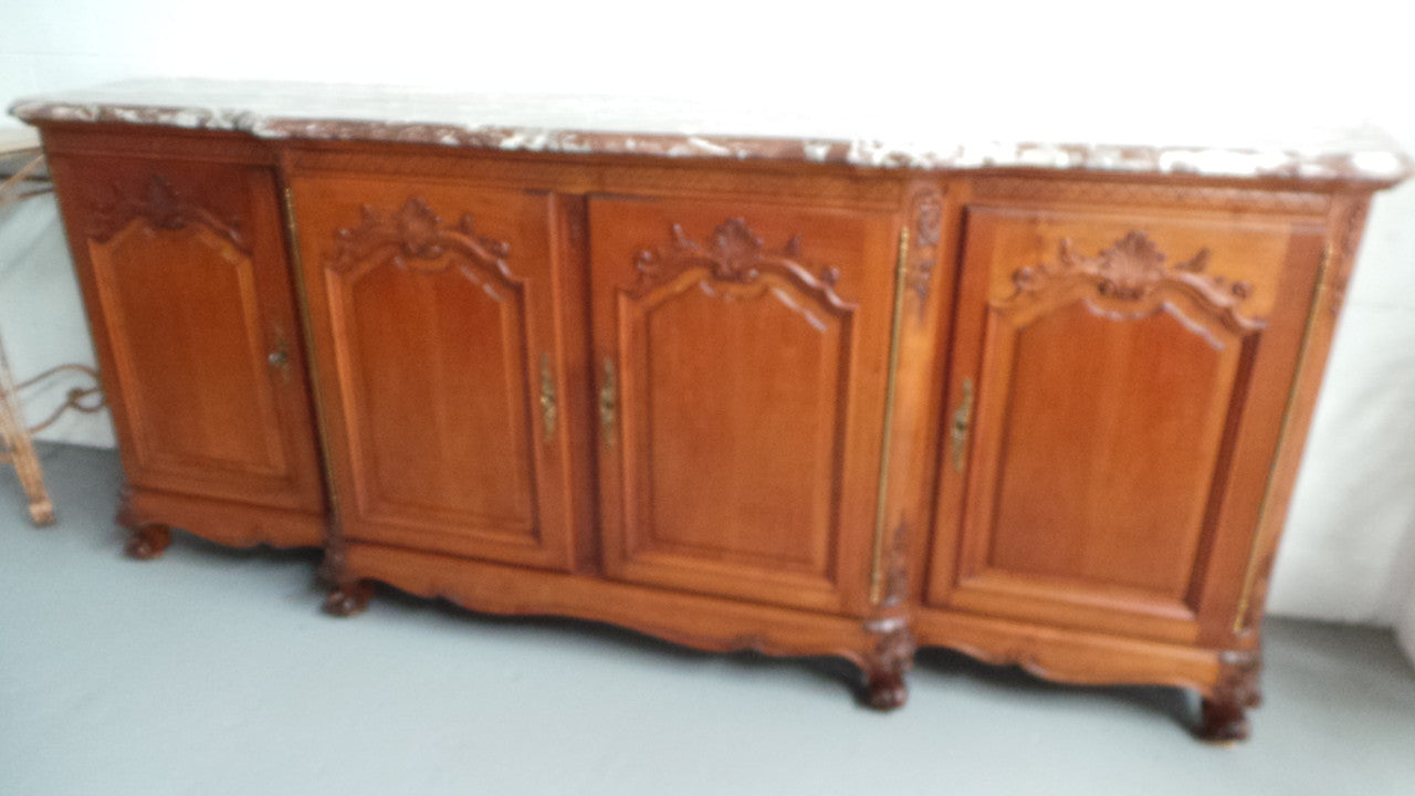 A Superb French Louis XV Style Cherry Wood Marble Top Sideboard | Antique & Vintage | Moonee Ponds Antiques | Australia Wide Delivery