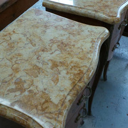 Beautiful Pair Of French Inlaid Bedsides