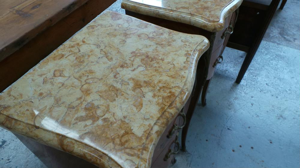 Beautiful Pair Of French Inlaid Bedsides | Antique & Vintage | Moonee Ponds Antiques | Australia Wide Delivery