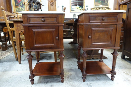 Pair Of French Mahogany Bedside Cabinets-1