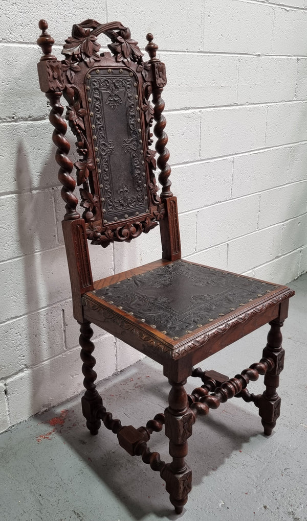 Stunning Set of Six Jacobean Revival Chairs