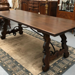 French Spanish Style Oak Dining Table
