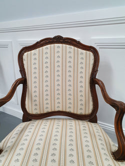 Pair Of Beautifully Carved Upholstered Fauteuils Chairs | Antique & Vintage | Moonee Ponds Antiques | Australia Wide Delivery