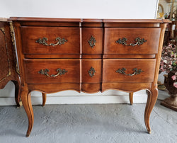 Elegant French Louis XV Style Cherrywood Commode with Two Drawers | Antique & Vintage | Moonee Ponds Antiques | Australia Wide Delivery
