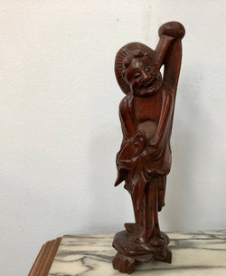 Vintage Chinese Carved Rosewood Figure On Wood Stand | Antique & Vintage | Moonee Ponds Antiques | Australia Wide Delivery