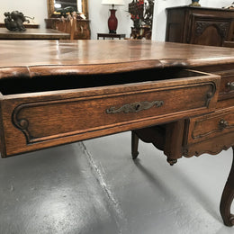Parquetry Top Five Drawer desk
