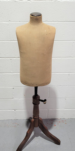 Vintage Fabric Covered Child Mannequin on Adjustable Wooden Base | Antique & Vintage | Moonee Ponds Antiques | Australia Wide Delivery