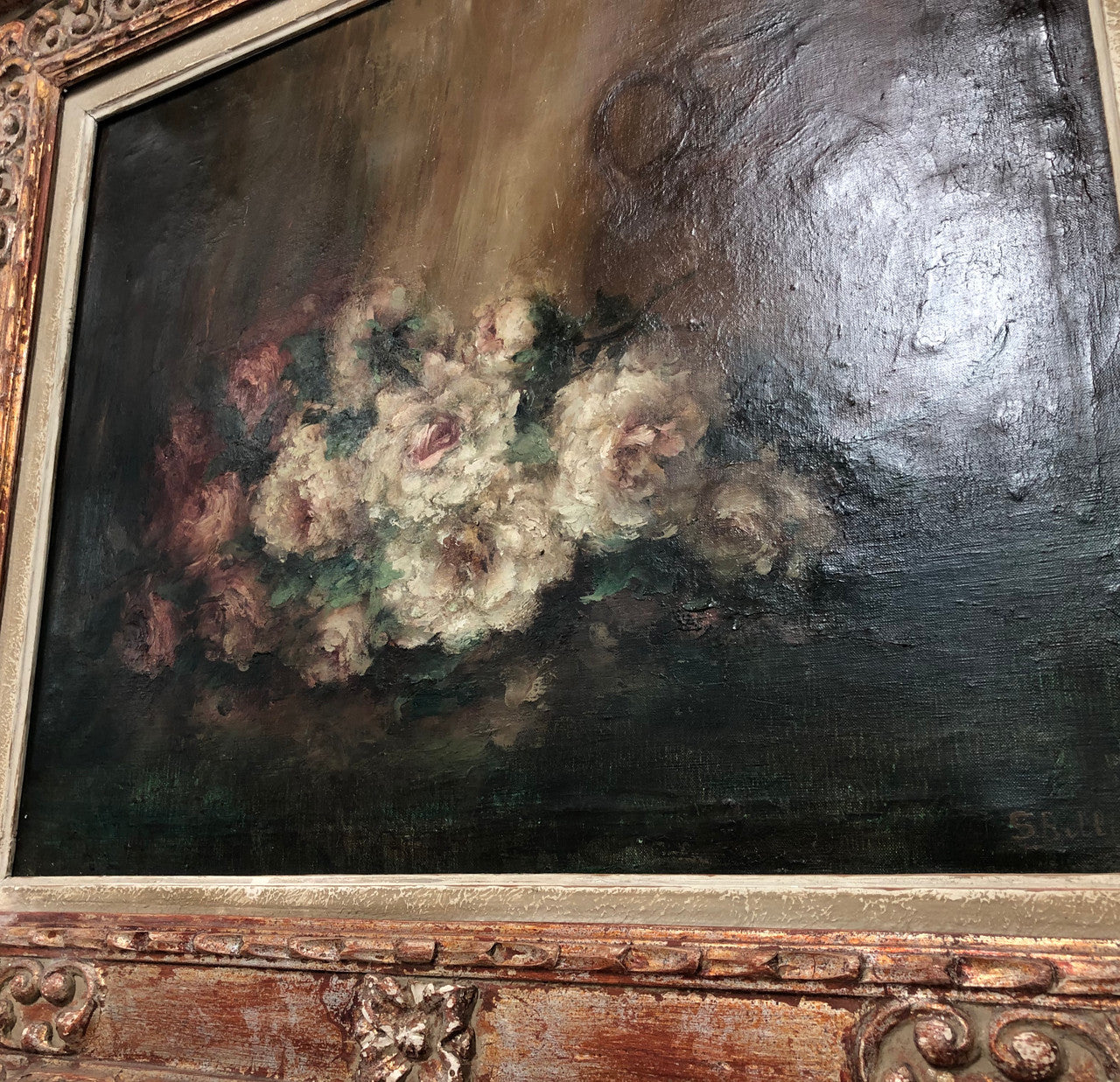 Beautiful French Antique Floral Painting | Antique & Vintage | Moonee Ponds Antiques | Australia Wide Delivery