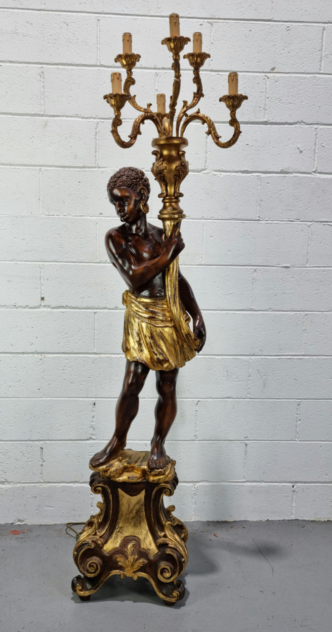 19th Century Wooden Italian Blackamoor Floor Lamp | Antique & Vintage | Moonee Ponds Antiques | Australia Wide Delivery