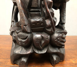 Antique Chinese Hand Carved Rosewood Immortal "Shou Xing" Lamp Base | Antique & Vintage | Moonee Ponds Antiques | Australia Wide Delivery