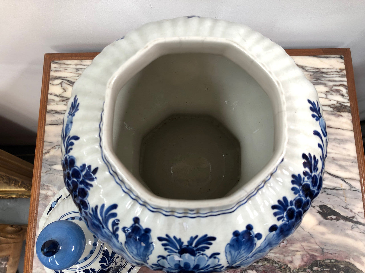 Antique blue Delftware lidded vase | Antique & Vintage | Moonee Ponds Antiques | Australia Wide Delivery
