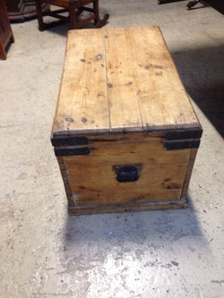 Victorian Pine Sea Chest - Trunk | Antique & Vintage | Moonee Ponds Antiques | Australia Wide Delivery