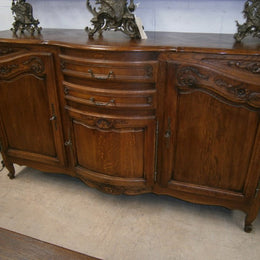 Antique French Oak Three Door Sideboard
