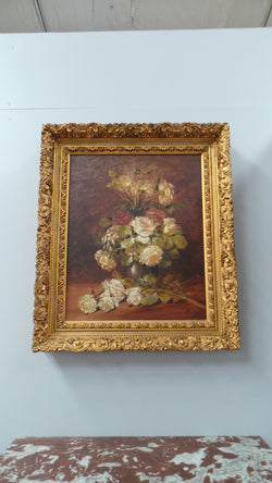 Framed Floral Oil On Canvas | Antique & Vintage | Moonee Ponds Antiques | Australia Wide Delivery