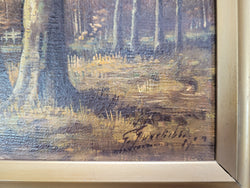 French Oil On Canvas "Cottage Landscape" Painting | Antique & Vintage | Moonee Ponds Antiques | Australia Wide Delivery