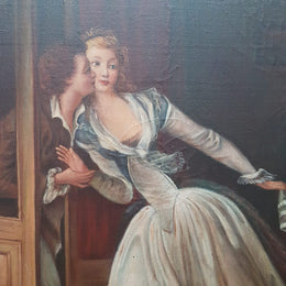 French Romantic Scene Oil On Canvas