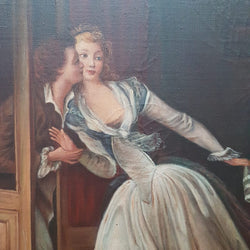 French Romantic Scene Oil On Canvas | Antique & Vintage | Moonee Ponds Antiques | Australia Wide Delivery