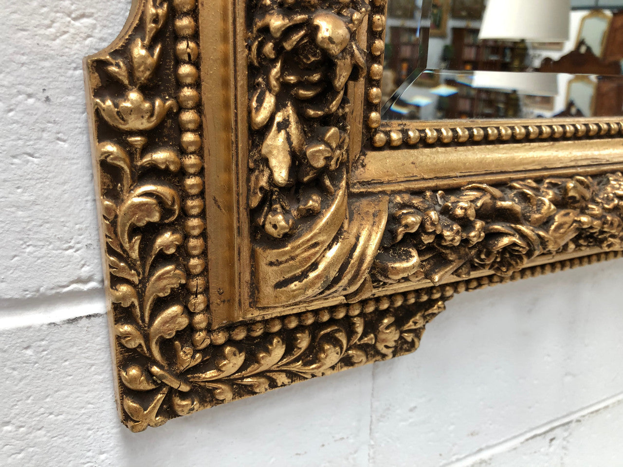 Antique French 19th Century Gilt & Floral Wall-Mantle Mirror | Antique & Vintage | Moonee Ponds Antiques | Australia Wide Delivery
