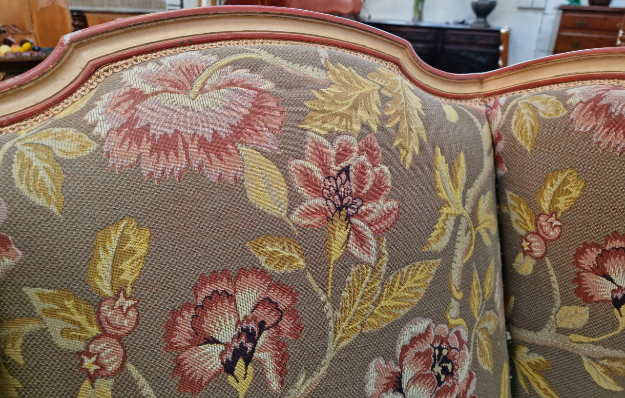Beautiful French Painted Vintage Upholstered Armchair