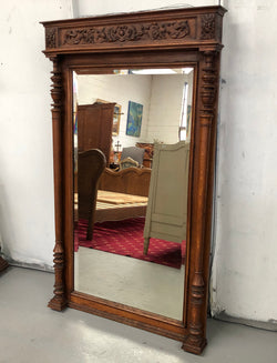 French Henry II Style Oak Mantle Mirror | Antique & Vintage | Moonee Ponds Antiques | Australia Wide Delivery