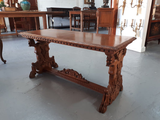Gothic Style Walnut Coffee Table