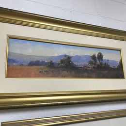 Beautiful oil on board landscape by English born  (Richard Chamerski) born in 1951 and began painting full time in 1978. He paints Traditional Impressionist landscapes and seascapes, and his work is represented throughout Australia. Painting measurements without frame is height 20 cm length 72 cm