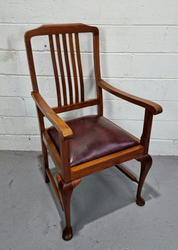 Black Wood Period Leather Seat Armchair | Antique & Vintage | Moonee Ponds Antiques | Australia Wide Delivery