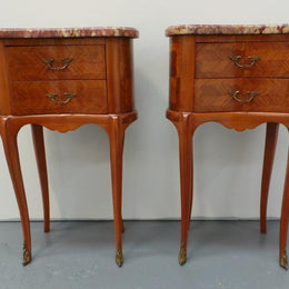 Rare Pair Of Inlaid Bedside Cabinets