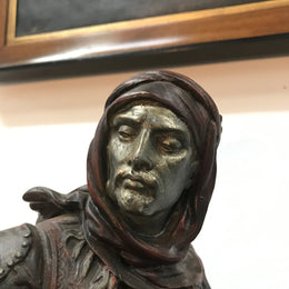 Large French Cold Painted Spelter And Bronze Statue By E L GUILLEMIN