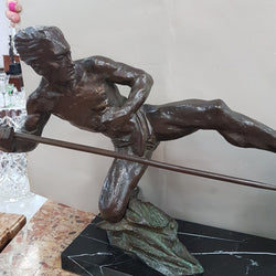 French Art Deco P. Berjean "chasse a la Lionne" Bronze | Antique & Vintage | Moonee Ponds Antiques | Australia Wide Delivery
