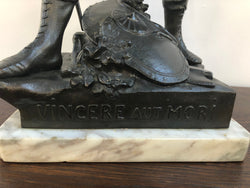 Fabulous French Spelter Statue on a marble base | Antique & Vintage | Moonee Ponds Antiques | Australia Wide Delivery