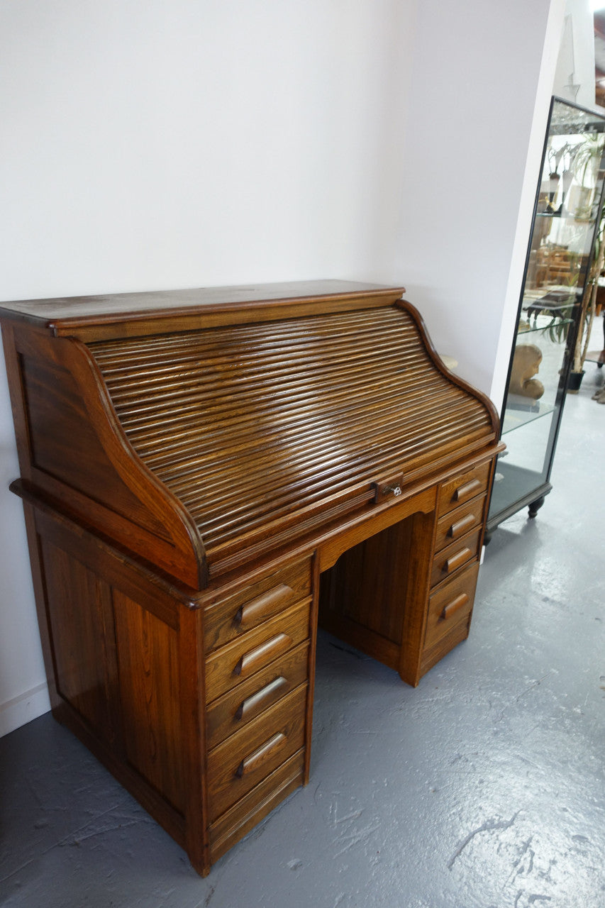 An Antique American Oak Cutler Roll Top Desk | Antique & Vintage | Moonee Ponds Antiques | Australia Wide Delivery