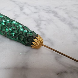 Art Deco Green Hat Pin