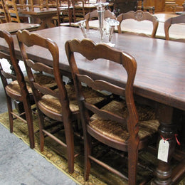 Set of 6 Solid French Oak Chairs-1