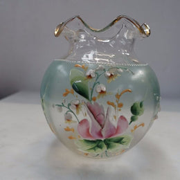 Satin Finished And Enamel Glass Vase