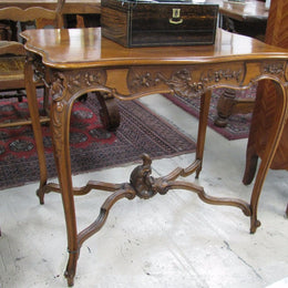 Beautifully Carved French Walnut Table