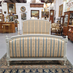 French Louis 16th Style Double Bed & Rails with Original Crackle Paint | Antique & Vintage | Moonee Ponds Antiques | Australia Wide Delivery
