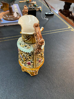 Victorian Majolica Glazed Double Handled Dragons Vase | Antique & Vintage | Moonee Ponds Antiques | Australia Wide Delivery