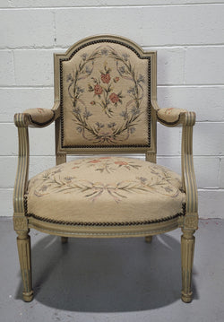 Lovely Louis XVI Style Painted Upholstered Fauteuil | Antique & Vintage | Moonee Ponds Antiques | Australia Wide Delivery
