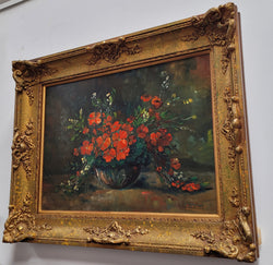 Signed Oil on Canvas of a Charming Floral Arrangement in Vase | Antique & Vintage | Moonee Ponds Antiques | Australia Wide Delivery