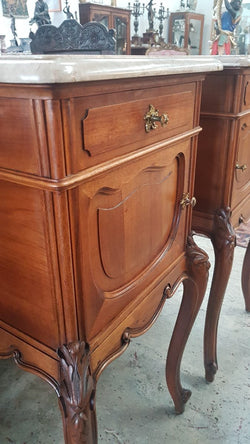 Pair of Louis XV Style Walnut Bedside Cabinets | Antique & Vintage | Moonee Ponds Antiques | Australia Wide Delivery