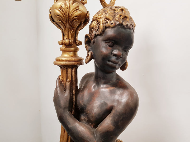 Wooden 19th Century Italian Blackamoor Floor Lamp