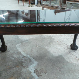 Chippendale Coffee Table With A Glass Top