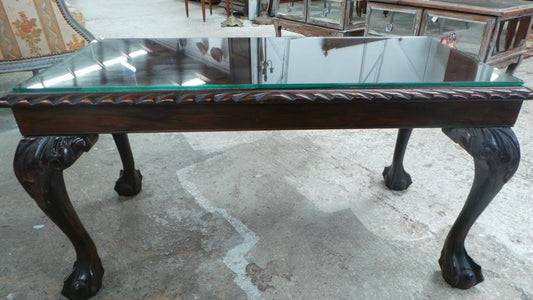 Chippendale Coffee Table With A Glass Top