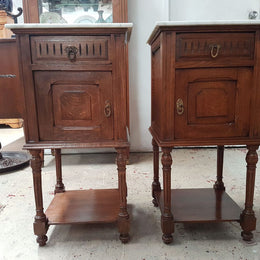 French Oak Bedside Cabinets-1